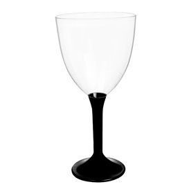 Plastic stamglas wijn zwart verwijderbare stam 300ml (20 stuks)