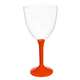 Verre en Plastique Vin Pied Rouge 300ml 2P (20 Utés)