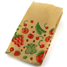 Papieren voedsel zak Fruit Design 14+7x28cm (100 stuks) 