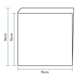 Papieren voedsel zak Vetvrij opening L vormig kraft 15x15cm (250 stuks) 