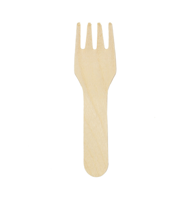 Mini Fourchette en Bois 7,5cm (100 Utés) Mini Fourchette en Bois 7,5cm (100 Utés)