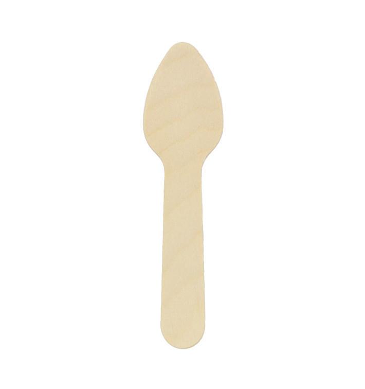 Mini Cuillère en Bois 7,5cm (100 Utés) Mini Cuillère en Bois 7,5cm (100 Utés)