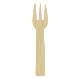 Mini Fourchette en Bambou Dégustation 7,5cm (50 Utés)