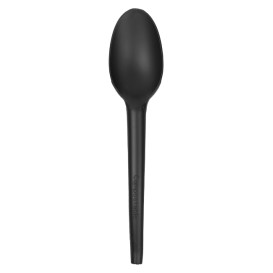 Cuillère Biodégradable CPLA Noir 16,5cm (25 Utés)