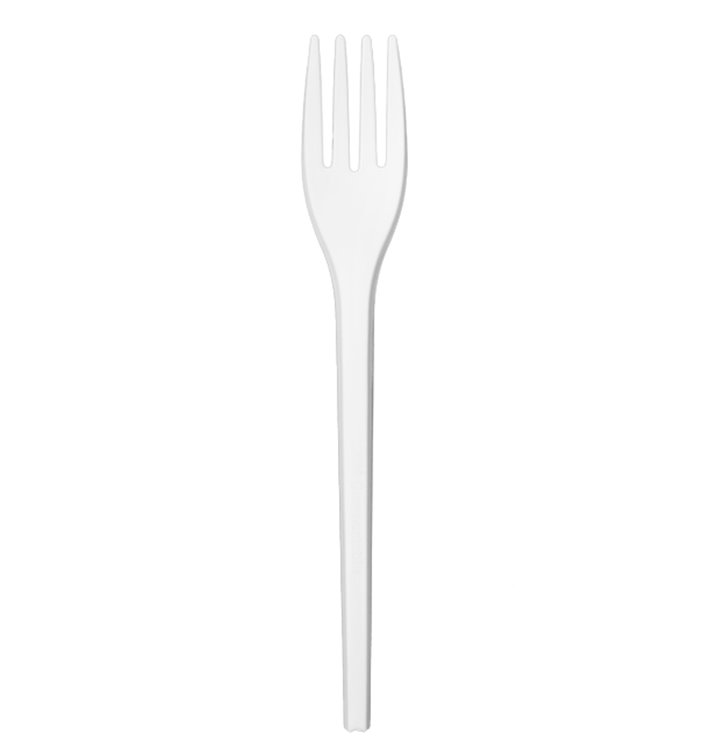 Fourchette Biodégradable CPLA Blanc 17cm (25 Utés)