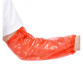 Wegwerp plastic Over omhulsel PE rood G80 18x44cm (100 stuks)