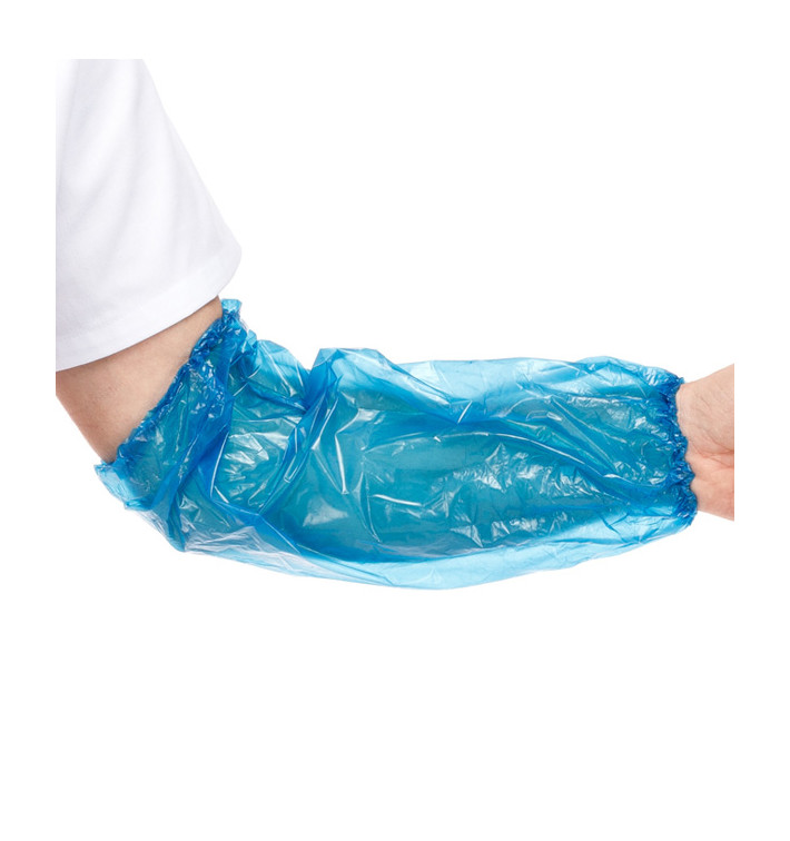 Wegwerp plastic Over omhulsel PE blauw G120 18x44cm (100 stuks) Wegwerp plastic Over omhulsel PE blauw G120 18x44cm (100 stuks)