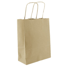 Sac en papier avec Anses Kraft 100g/m² 18+8x24cm (450 Utés)