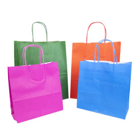 Papieren zak met handgrepen kraft rood 100g/m² 25+11x31cm (25 stuks) 