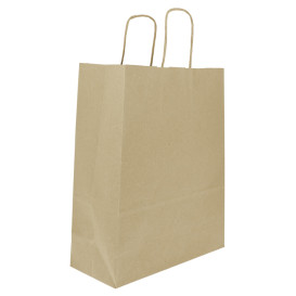 Papieren zak met handgrepen kraft 100g/m² 25+11x31cm (25 stuks)