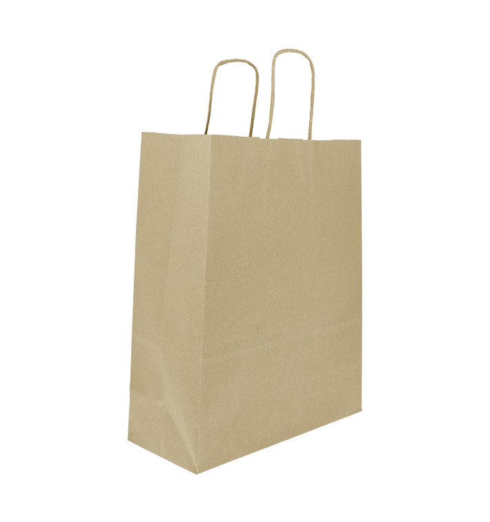 Sac en papier avec Anses Kraft 100g/m² 25+11x31cm (25 Utés) Sac en papier avec Anses Kraft 100g/m² 25+11x31cm (25 Utés)