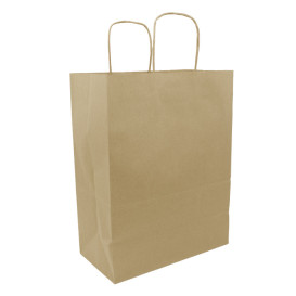 Sac en papier Kraft Marron avec Anses 100g/m² 25+13x33cm (25 Utés)