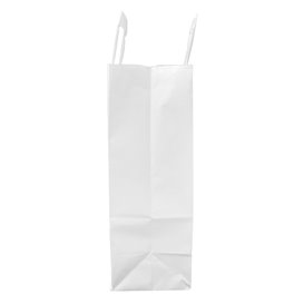 Sac en Papier Kraft Blanc avec Anses 100g/m² 22+11x27cm (250 Utés)