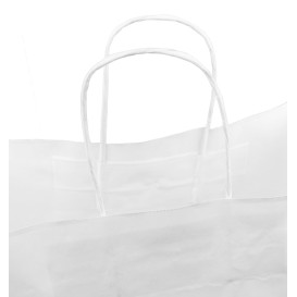 Papieren zak met handgrepen kraft wit 90g/m² 32+16x43cm (50 stuks) 