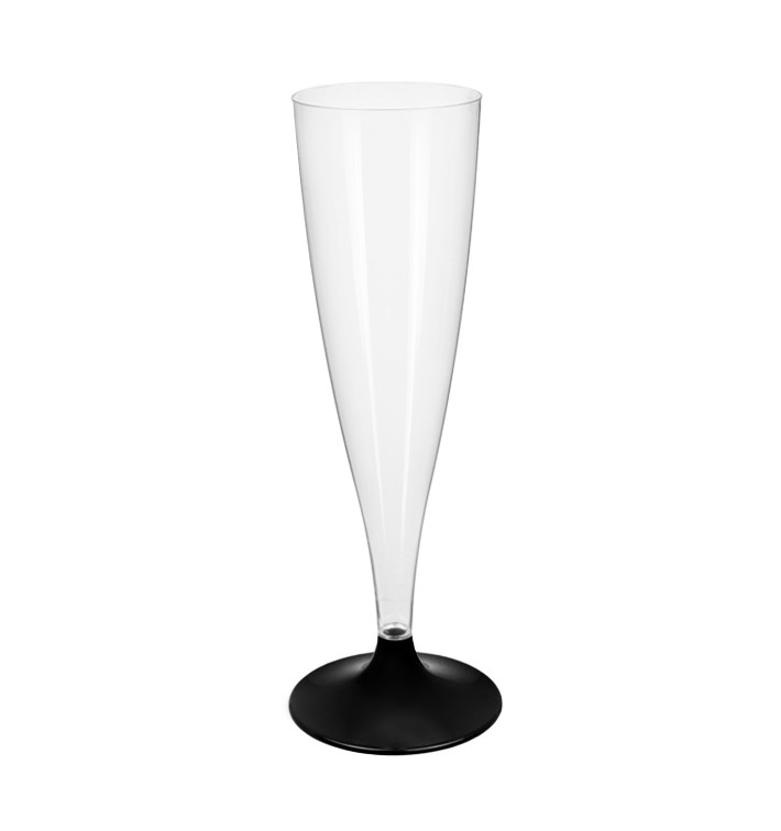 Plastic stam fluitglas Mousserende Wijn zwart 140ml 2P (20 stuks) Plastic stam fluitglas Mousserende Wijn zwart 140ml 2P (20 stuks)