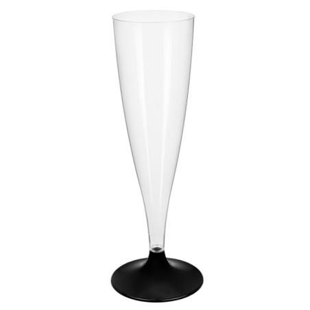 Flûte à Champagne Réutilisable PS Pied Noir 140ml 2pcs (20 Utés)