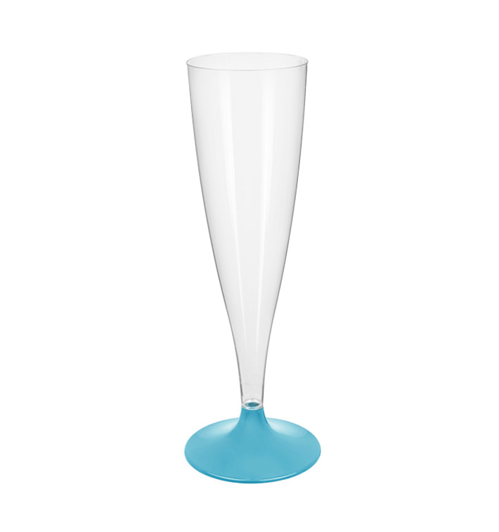 Plastic stam fluitglas Mousserende Wijn turkoois 140ml 2P (400 stuks) Plastic stam fluitglas Mousserende Wijn turkoois 140ml 2P (400 stuks)
