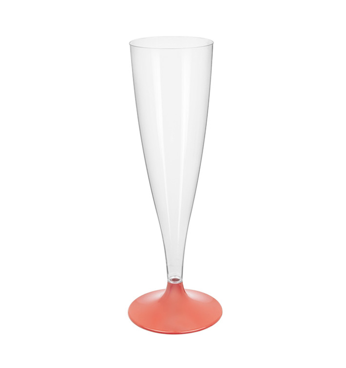 Plastic stam fluitglas Mousserende Wijn perzik kleur parel 140ml 2P (20 stuks) Plastic stam fluitglas Mousserende Wijn perzik kleur parel 140ml 2P (20 stuks)