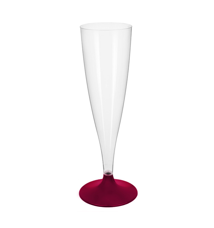 Plastic stam fluitglas Mousserende Wijn bordeauxrood 140ml 2P (20 stuks) Plastic stam fluitglas Mousserende Wijn bordeauxrood 140ml 2P (20 stuks)