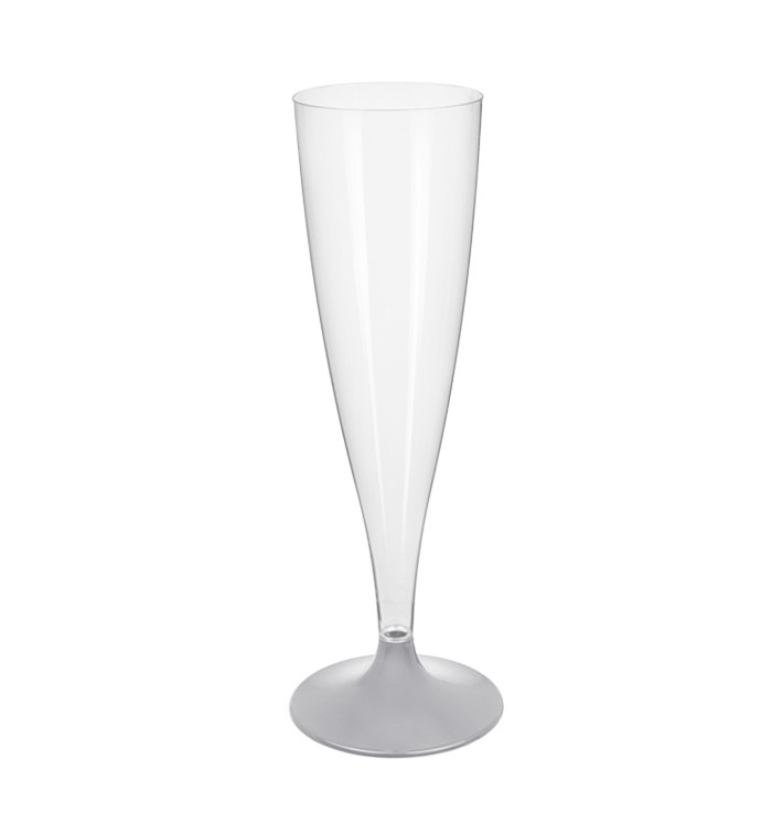 Plastic stam fluitglas Mousserende Wijn grijs 140ml 2P (20 stuks) Plastic stam fluitglas Mousserende Wijn grijs 140ml 2P (20 stuks)