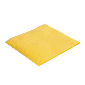 Serviette Papier à Cocktail 20x20 Jaune (100 Utés)