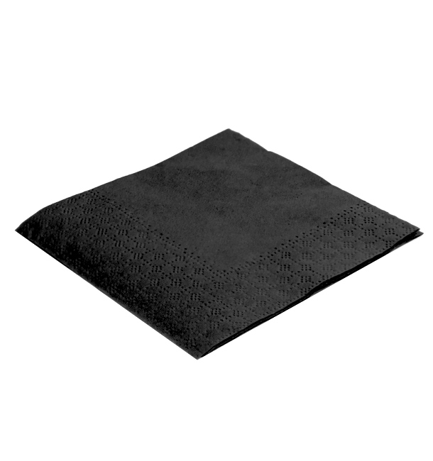 Papieren servet zwart 20x20cm 2C (6.000 stuks)