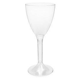 Verre Plastique Vin Pied Transparent 180ml 2P (200 Utés)