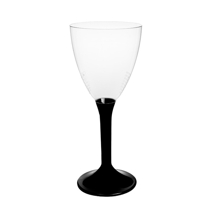 Plastic stamglas wijn zwart verwijderbare stam 180ml (20 stuks) Plastic stamglas wijn zwart verwijderbare stam 180ml (20 stuks)