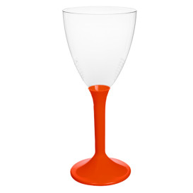 Verre Plastique Vin Pied Rouge 180ml 2P (20 Utés)