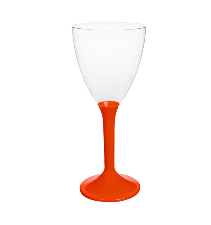 Verre Plastique Vin Pied Rouge 180ml 2P (20 Utés)