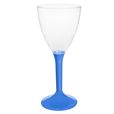 Herbruikbaar Wijnglas PS blauwe mediterranean voet 180ml (20 stuks)