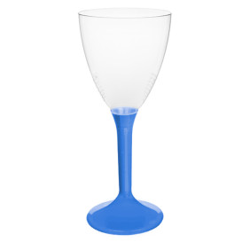 Verre Plastique Vin Pied Bleu Méditerrannée 180ml 2P (200 Utés)