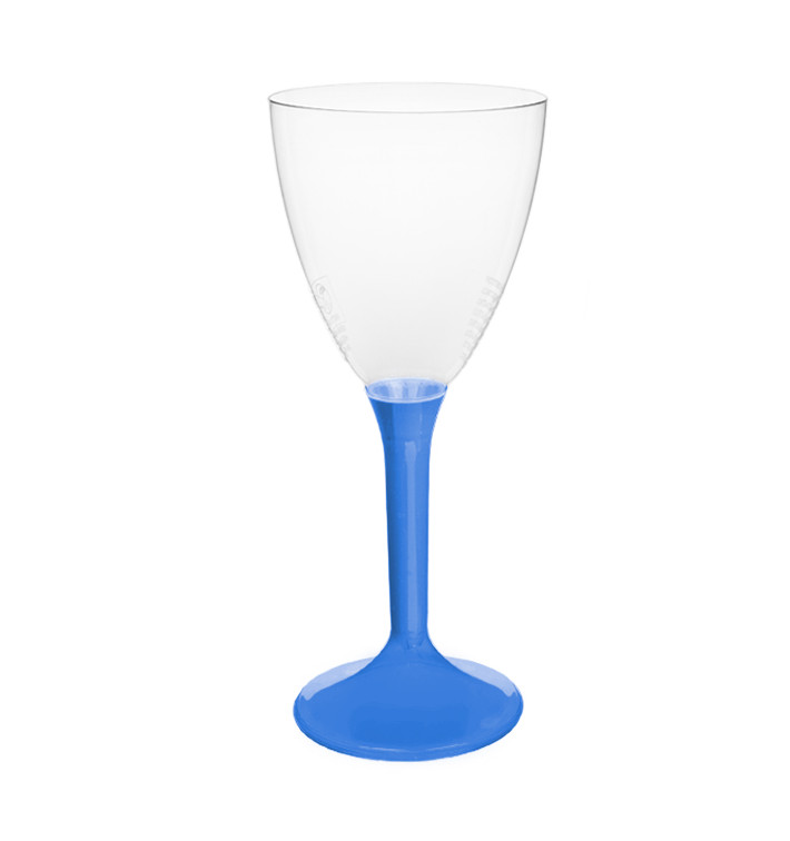 Verre Plastique Vin Pied Bleu Méditerrannée 180ml 2P (200 Utés)