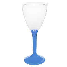 Verre Plastique Vin Pied Bleu Transp. 180ml 2P (20 Utés)