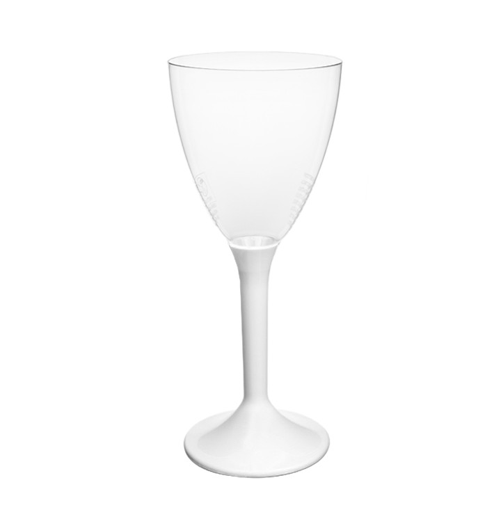 Plastic stamglas wijn wit verwijderbare stam 180ml (20 stuks) Plastic stamglas wijn wit verwijderbare stam 180ml (20 stuks)
