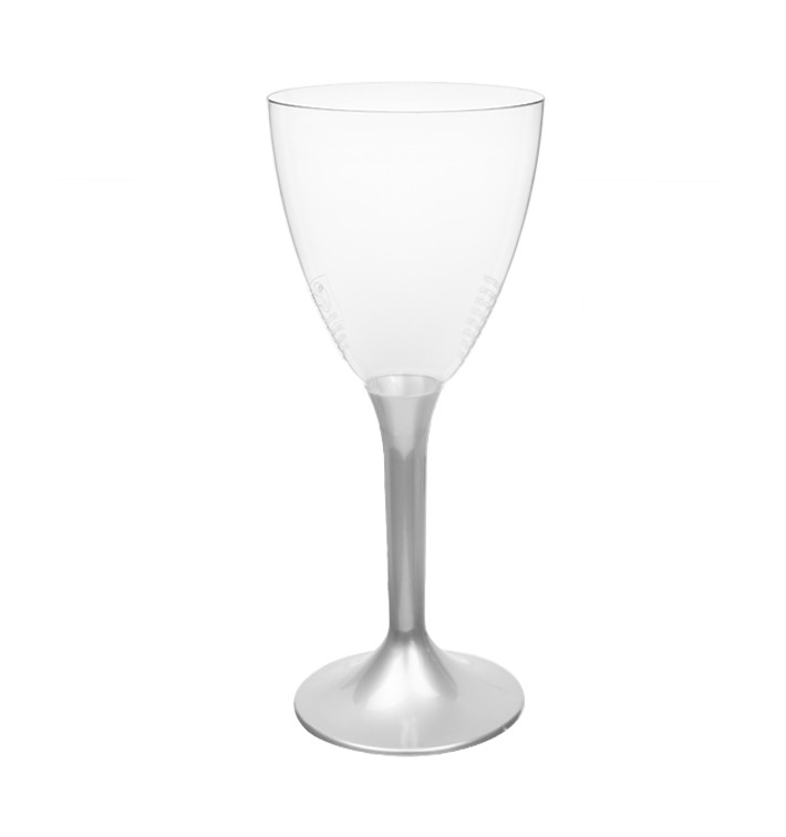 Plastic stamglas wijn grijs verwijderbare stam 180ml (20 stuks) Plastic stamglas wijn grijs verwijderbare stam 180ml (20 stuks)
