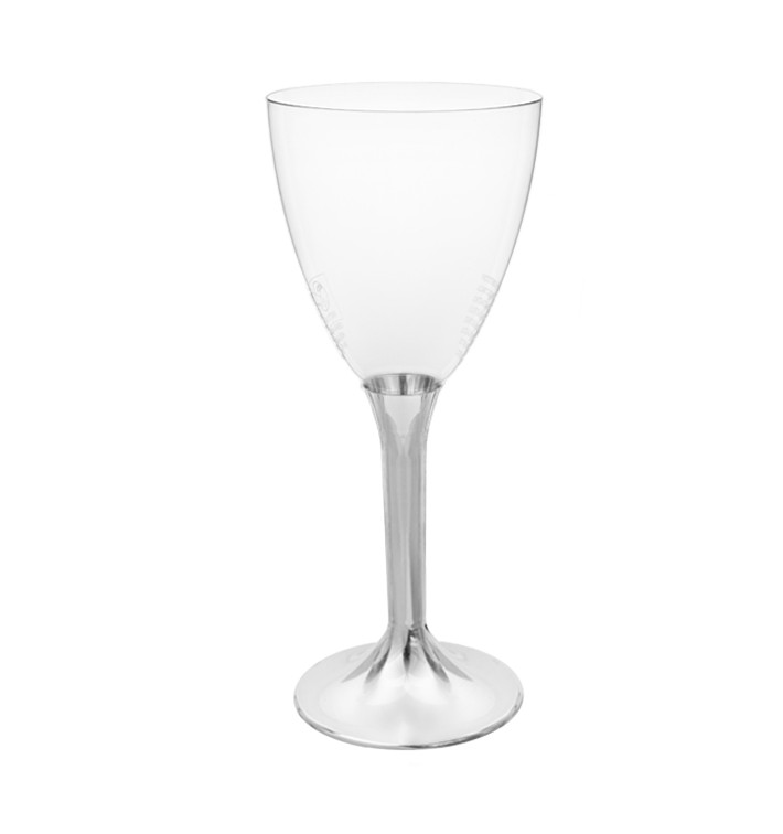 Plastic stamglas wijn niquel chroom verwijderbare stam 180ml (40 stuks) Plastic stamglas wijn niquel chroom verwijderbare stam 180ml (40 stuks)