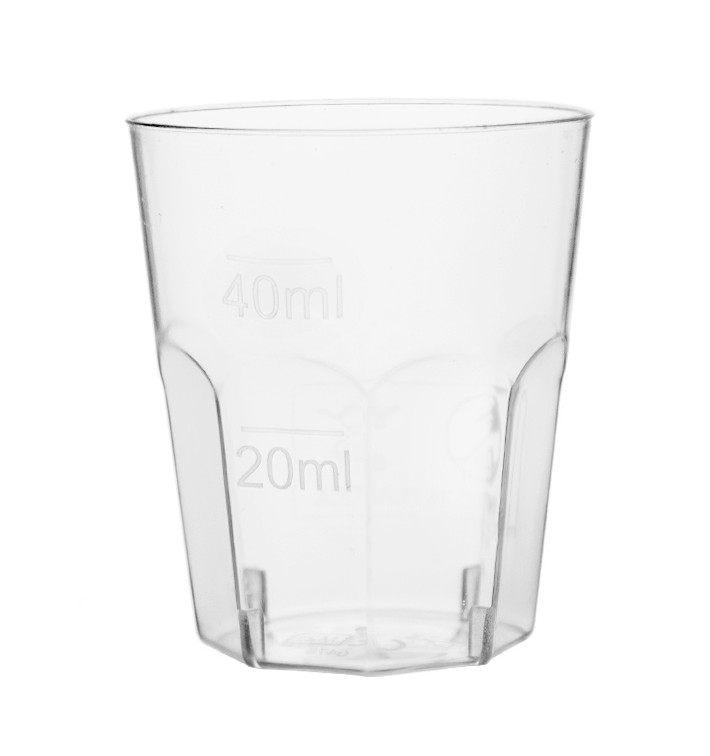 Verre Plastique à Shot Transp. PS Ø45mm 50ml (1000 Utés)