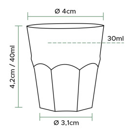 Plastic PS Shotje transparant Ø40mm 30ml (2000 stuks)