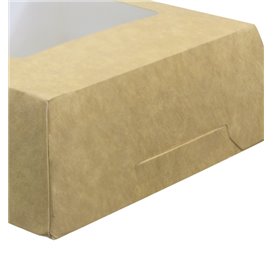 Boîte en Carton Kraft avec Fenêtre 120x120x40mm (25 Unités)
