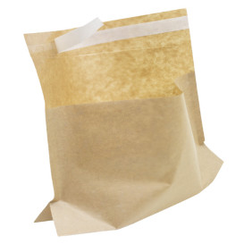 Sac avec Base et Fermeture Automatique Kraft 21x17 cm (100 utés)