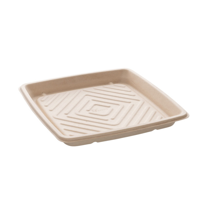 Suikerriet dienblad Vierkant Naturel 27x27cm (25 stuks) Suikerriet dienblad Vierkant Naturel 27x27cm (25 stuks)