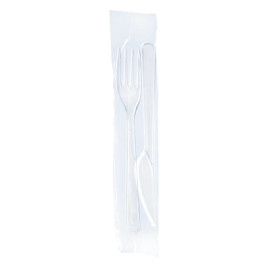 Plastic Plastic PS bestekset "Magnum" vork en mes
