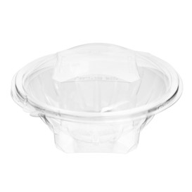 Saladier Rond avec charnière APET Transparent 600ml Ø175mm (46 Utés)