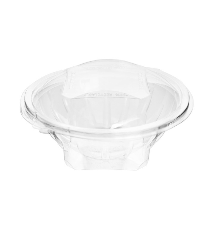 Saladier Rond avec charnière APET Transparent 600ml Ø175mm (230 Utés)