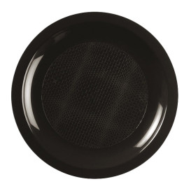 Assiette Plastique Réutilisable Plate Noir PP Ø185mm (600 Utés)