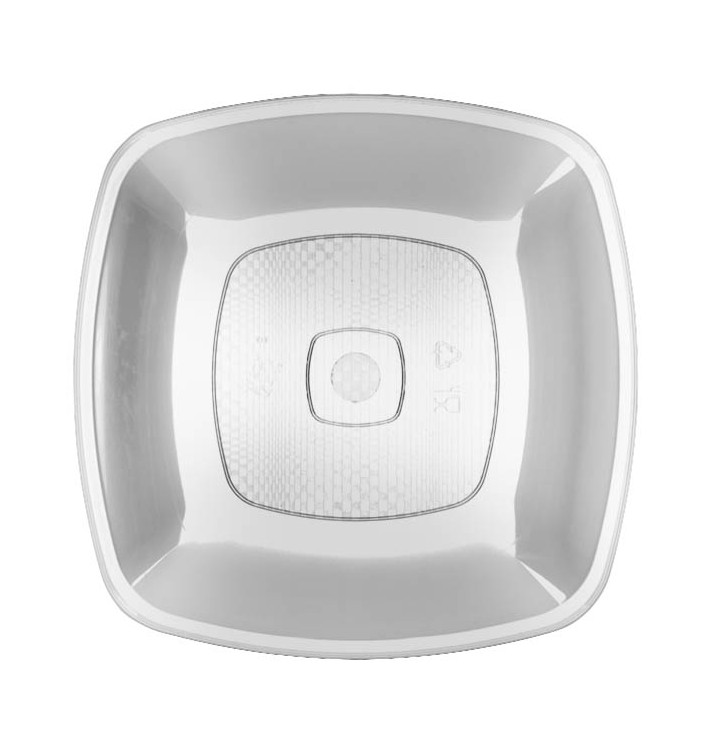 Plastic bord Plat transparant Vierkant PS 23 cm (25 stuks) Plastic bord Plat transparant Vierkant PS 23 cm (25 stuks)