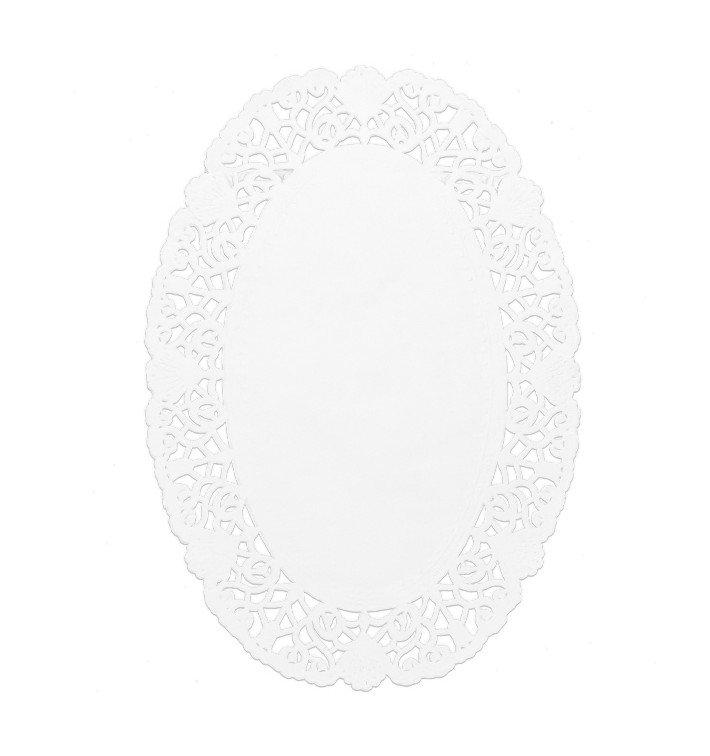 Papieren kant Doilie Ovaal vormig "Litos" wit 18x25cm (250 stuks) Papieren kant Doilie Ovaal vormig "Litos" wit 18x25cm (250 stuks)