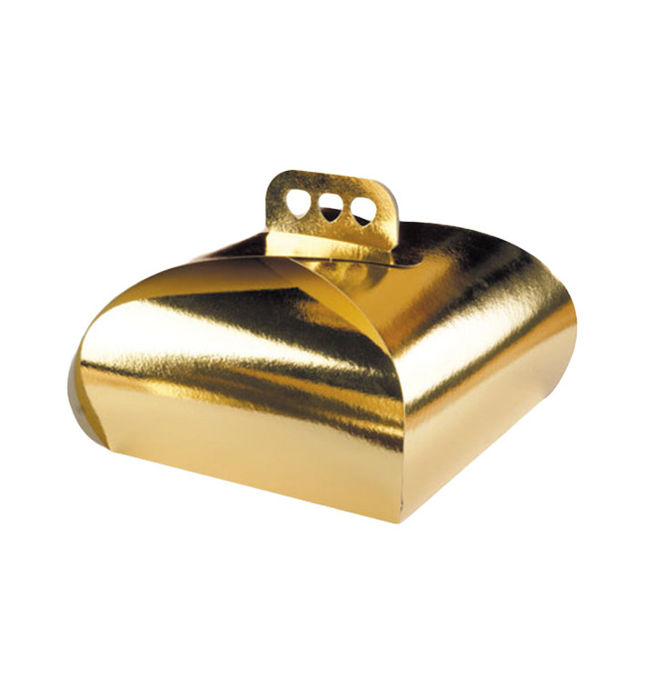 Boîte Carton Doré avec Poignées 27,5x27,5x14 cm (100 Utés) Boîte Carton Doré avec Poignées 27,5x27,5x14 cm (100 Utés)
