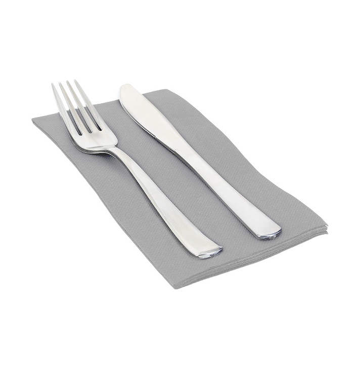 Serviette Papier Molletonnée 1/8 40X40cm Gris (1200 Utés) Serviette Papier Molletonnée 1/8 40X40cm Gris (1200 Utés)